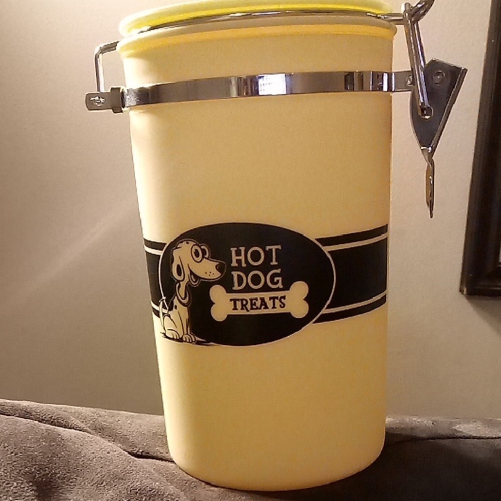 Hot Dog Treats Yellow Container